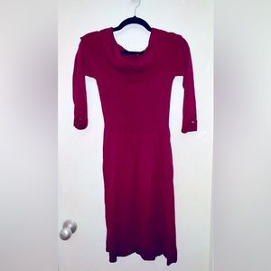 WHBM Burgundy sweater dress